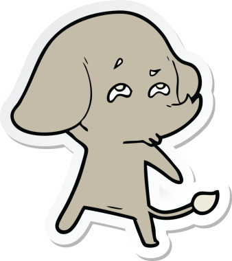 Bir insan tarafından çizilmiş karikatür filinin çıkartması.