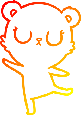 Bir insan tarafından çizilmiş barışçıl bir kutup ayısının sıcak çizgi çizimi