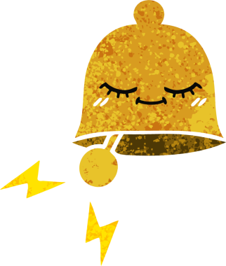 Bir insan tarafından çizilmiş bir çanın retro çizim tarzı karikatürü.