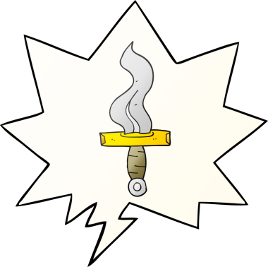 bir insan tarafından çizilmiş düzgün eğimli konuşma baloncuklu çizgi film hançeri