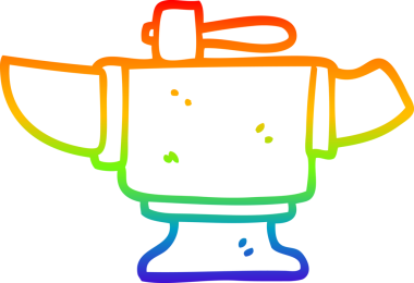 gökkuşağı gradyan çizimi bir insan tarafından çizilmiş ağır eski bir örs