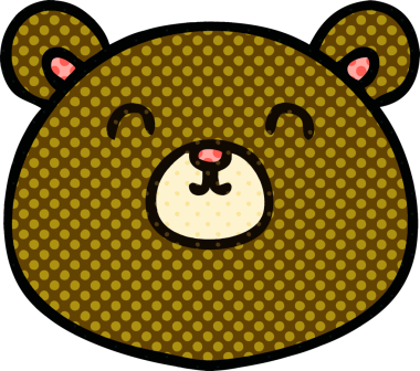 Bir insan tarafından çizilmiş tuhaf çizgi film ayısı.