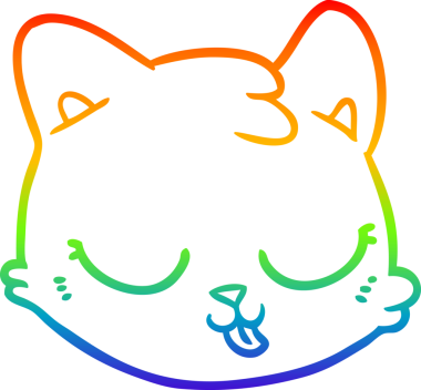 gökkuşağı gradyan çizgi çizimi bir insan tarafından çizilmiş bir kedi yüzü