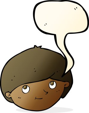 Bir insan tarafından çizilmiş konuşma balonlu mutlu adam çizgi filmi.