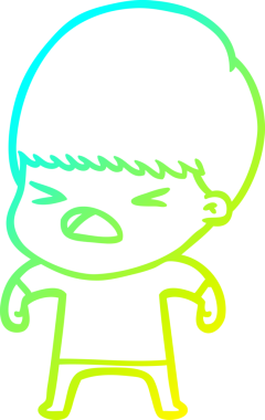 Bir insan tarafından çizilen bir çizgi filmin soğuk gradyan çizimi.