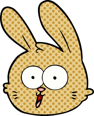 Bir insan tarafından çizilmiş tavşan yüzü.