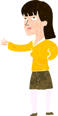 Bir insan tarafından çizilmiş bir karikatür kadın.