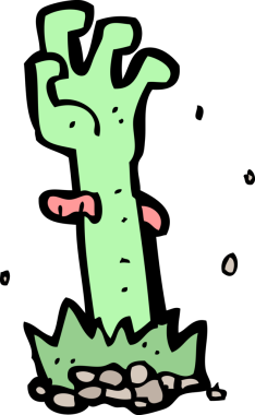 Bir insan tarafından çizilmiş bir zombi eli.