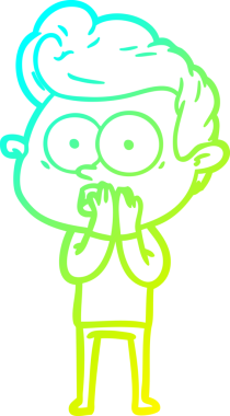 Bir insan tarafından çizilmiş soğuk çizgi çizgi film karakteri.