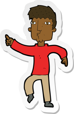 Bir insan tarafından çizilmiş dans eden bir adamın çıkartması.