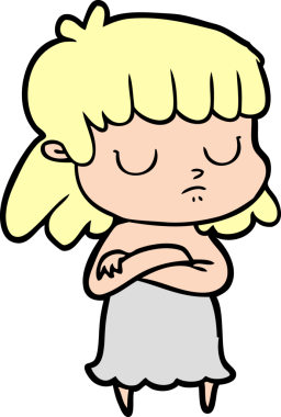 Bir insan tarafından çizilmiş ilgisiz bir kadın çizgi filmi.