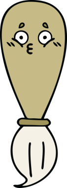 Bir insan tarafından çizilmiş güzel bir boya fırçası karikatürü.