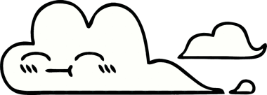 Bir insan tarafından çizilmiş beyaz bir bulutun çizgi roman tarzı