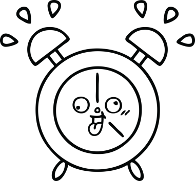 Bir insan tarafından çizilmiş bir alarm saati çizimi