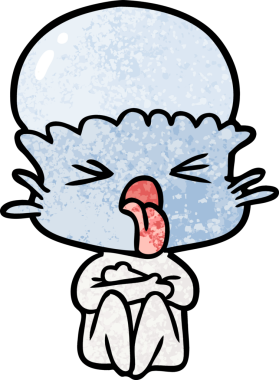 Bir insan tarafından çizilmiş garip bir uzaylı çizgi filmi.