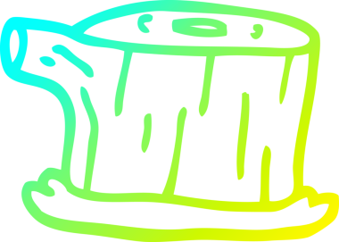 Bir insan tarafından çizilen ağaç kütüğünün soğuk gradyan çizgisi.