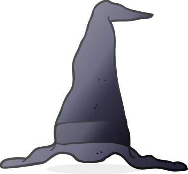 Bir insan tarafından çizilmiş karikatür cadı şapkası.