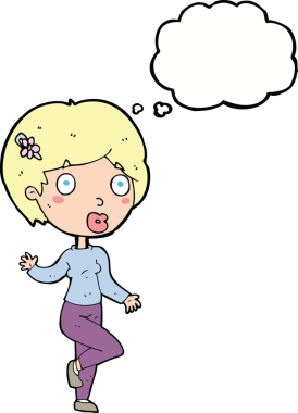 Bir insan tarafından çizilmiş düşünce balonlu bir karikatür.