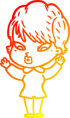 Bir insan tarafından çizilmiş bir karikatür kadın çizimi