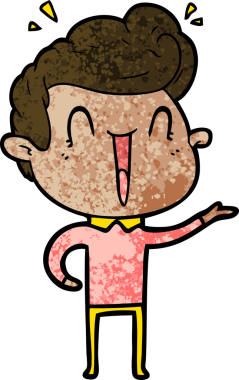 Bir insan tarafından çizilmiş heyecanlı bir çizgi film.