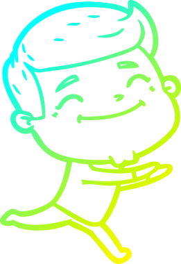 Bir insan tarafından çizilmiş mutlu bir çizgi film karakteri çizimi.