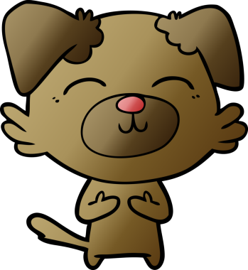 Bir insan tarafından çizilmiş çizgi film köpeği.