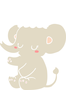 Bir insan tarafından çizilmiş şirin bir Noel fili.