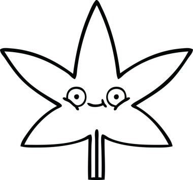 Bir insan tarafından çizilmiş bir sonbahar yaprağının çizgi çizimi