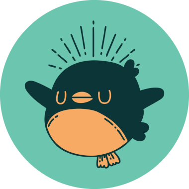 Bir insan tarafından çizilmiş kanat çırpan bir dövme ikonu