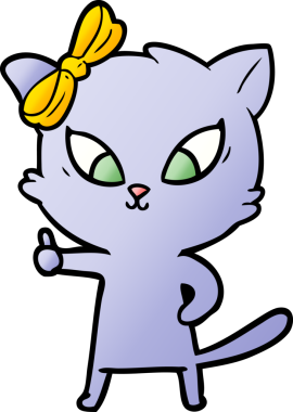 Bir insan tarafından çizilmiş çizgi film kedisi.