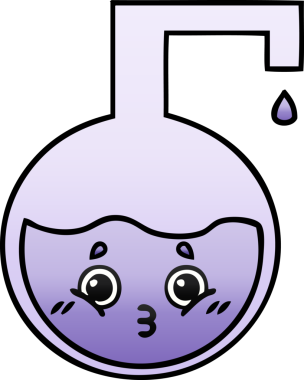 Bir insan tarafından çizilen bilimsel bir deneyin gölgelenmiş karikatürü.