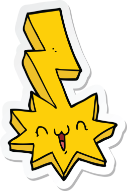 Bir insan tarafından çizilmiş bir çizgi film yıldırımının çıkartması.