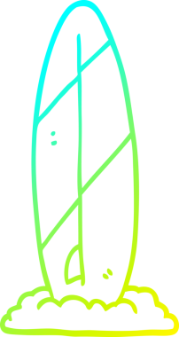 Bir insan tarafından çizilmiş bir sörf tahtası çizimi.