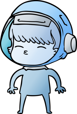 Bir insan tarafından çizilmiş meraklı astronot çizgi filmi.