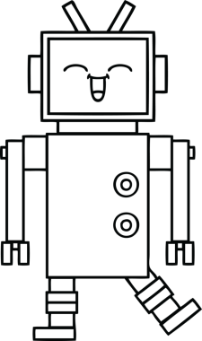 Bir insan tarafından çizilmiş robot çizimi