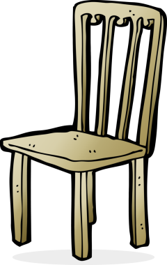 Bir insan tarafından çizilmiş eski bir sandalye.