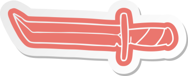 Bir insan tarafından çizilmiş kısa bir hançerin çizgi film etiketi.