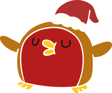 El yazısıyla çizilmiş şirin kawaii kırmızı robin bir insan tarafından çizilmiş.