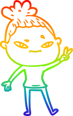 gökkuşağı gradyan çizimi bir insan tarafından çizilmiş bir karikatür kadın