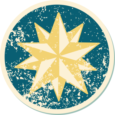 Bir insan tarafından çizilmiş bir yıldızın sembolik dövmeli görüntüsü