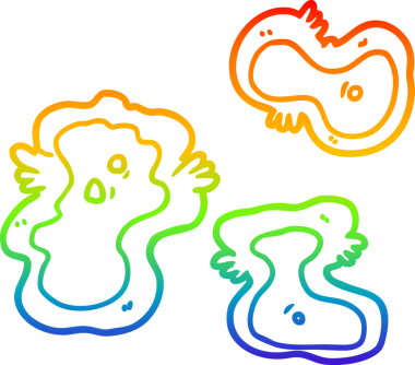 gökkuşağı gradyan çizgi çizimi bir insan tarafından çizilmiş mikroplar