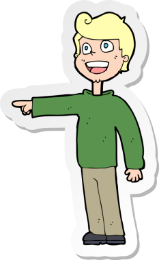 Bir insan tarafından çizilmiş çizgi film karakterinin çıkartması.