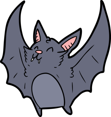 Bir insan tarafından çizilmiş vampir cadılar bayramı sopası çizgi filmi.