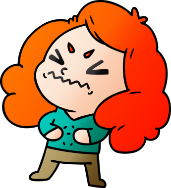 Bir insan tarafından çizilmiş kawai kızının gradyan çizimi.