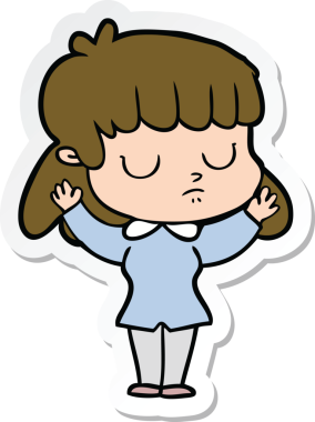 Bir insan tarafından çizilmiş ilgisiz bir karikatür çıkartması.