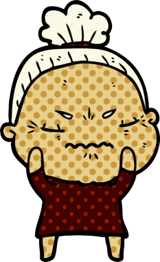 Çizgi film bir insan tarafından çizilmiş yaşlı bir kadın tarafından rahatsız edildi.