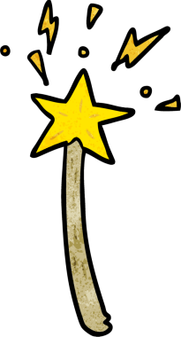 Bir insan tarafından çizilmiş sihirli yıldız asası.
