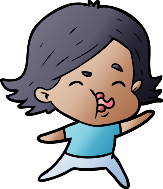 Bir insan tarafından çizilen karikatür kızı.