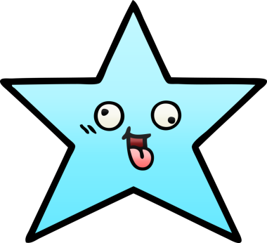 Bir insan tarafından çizilmiş yıldız balığının gölgeli karikatürü