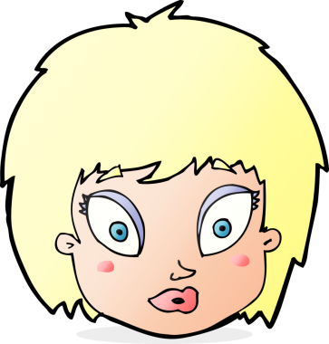 Bir insan tarafından çizilmiş bir kadın yüzü.